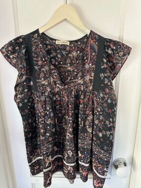 Ulla Johnson Posy Silk Cap-Sleeve Blouse Size 8